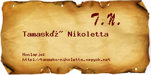 Tamaskó Nikoletta névjegykártya