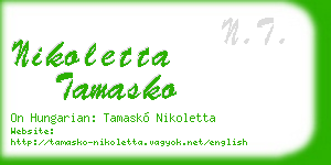 nikoletta tamasko business card