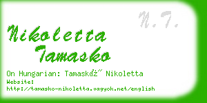 nikoletta tamasko business card